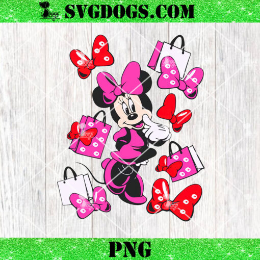 Minnie Mouse Fashion Shopping PNG, Disney Cute PNG