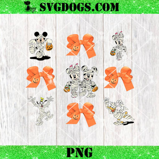 Mummy Mickey And Friends Halloween PNG, Disney Coquette Bow PNG