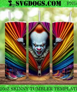 Pennnywise Zipper 20oz Tumbler Wrap PNG, Halloween Clown 20oz Tumbler Wrap PNG