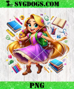 Rapunzel Back To School PNG, Baby Princess Students PNG