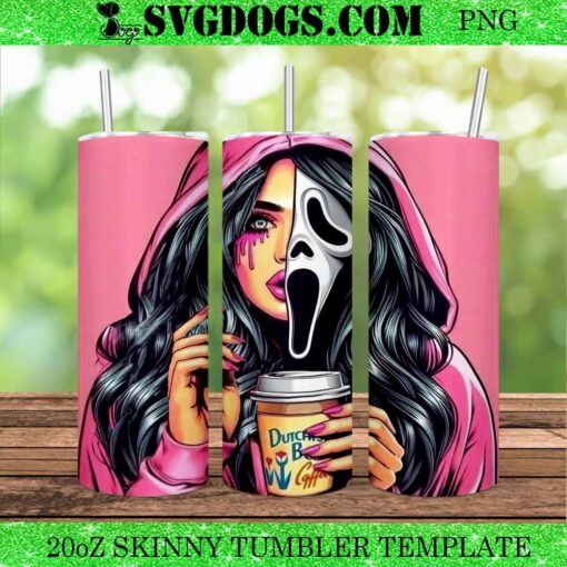 Scream Girl 20oz Tumbler Wrap PNG, Ghostface 20oz Tumbler Wrap PNG