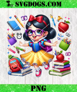 Snow White Back To School PNG, Princess Snow White PNG