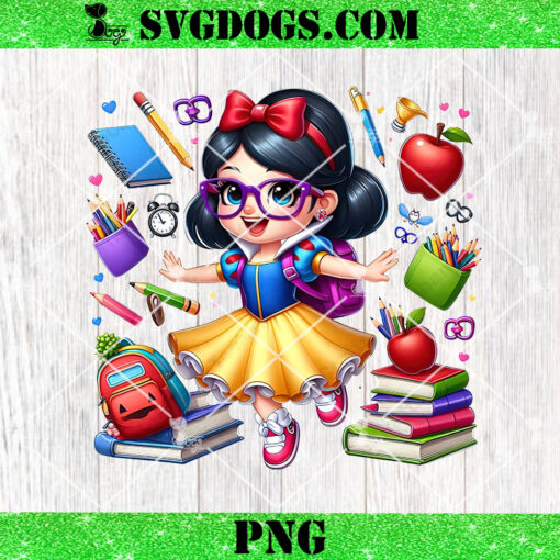 Snow White Back To School PNG, Princess Snow White PNG