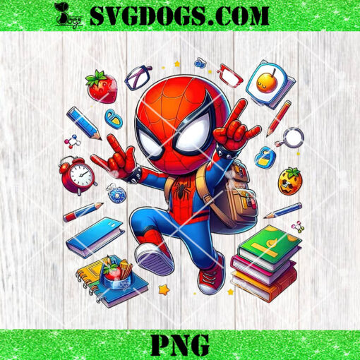 Spider Man Back To School PNG, Superhero PNG