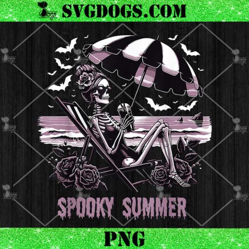 Spooky Summer Skeleton Halloween PNG, Summer Vibes Spooky Season PNG