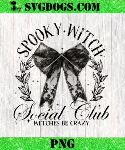 Spooky Witch Social Club PNG, Halloween Bow PNG