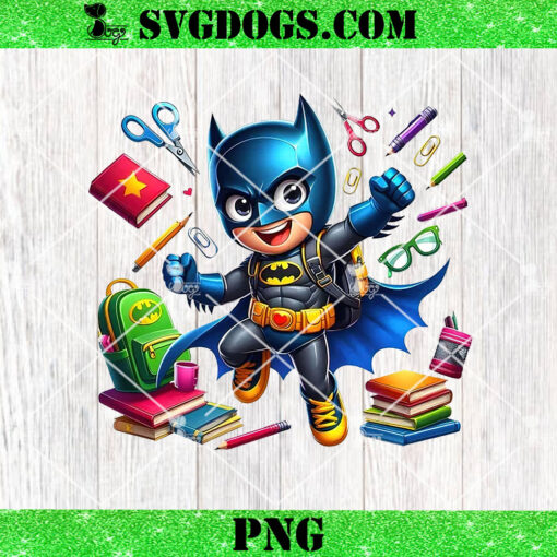 Superhero Batman Back To School PNG