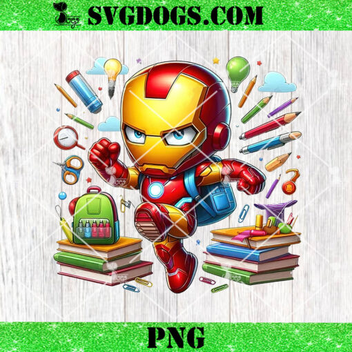 Superhero Iron Man Back To School PNG