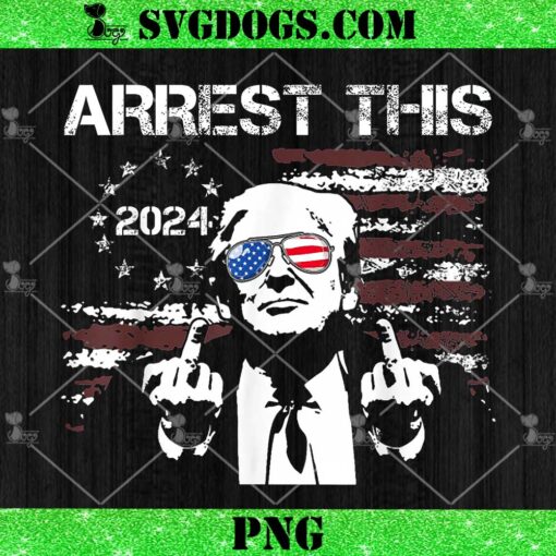 Trump Arrest This American Flag 4th Of July PNG, Trump Middle Finger PNG