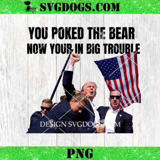 Trump You Poked The Bear Now Your In Big Trouble PNG, Trump Fight Rally Shooting PNG
