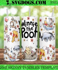 Winnie The Pooh 20oz Tumbler Wrap PNG, Winnie Pooh Friends 20oz Tumbler Wrap PNG