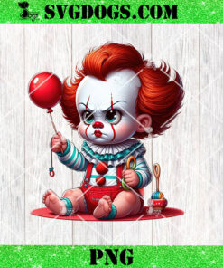 Baby Pennywise Halloween PNG, Horror Character Halloween PNG, Chibi Horror PNG