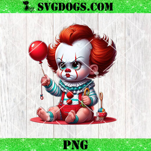 Baby Pennywise Halloween PNG, Horror Character Halloween PNG, Chibi Horror PNG