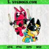 Bluey Cosplay Deadpool PNG, Bluey Deadpool Ma’chimichanga PNG