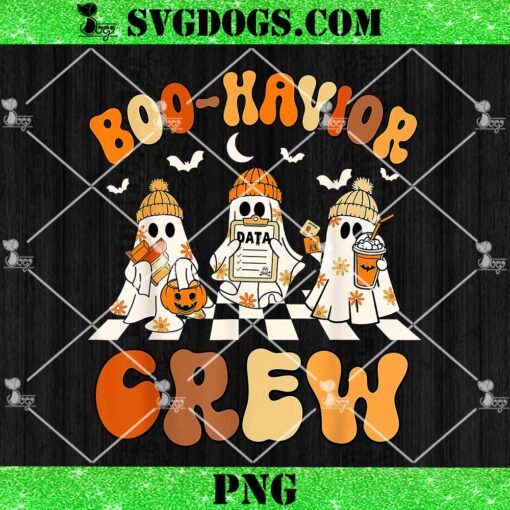 Boo Havior Crew PNG, Behavior Analyst Halloween ABA Cute Ghost PNG