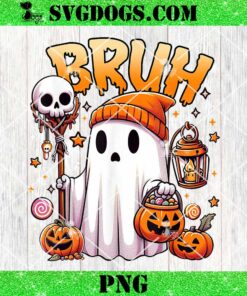 Bruh Ghost Halloween PNG, Cute Ghost Trick Or Treat PNG