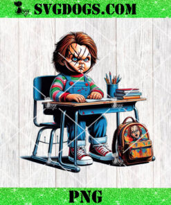 Chucky Back To School PNG, Baby Chucky Halloween PNG, Chibi Horror PNG