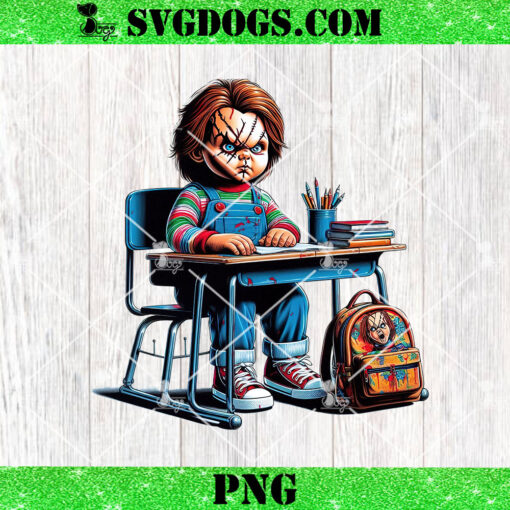 Chucky Back To School PNG, Baby Chucky Halloween PNG, Chibi Horror PNG