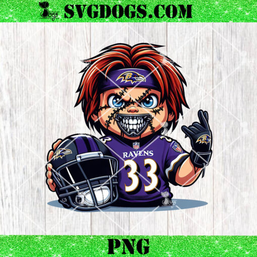 Chucky Baltimore Ravens PNG, Ravens NFL Halloween PNG