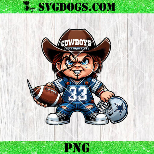 Chucky Dallas Cowboys PNG, Cowboys Halloween PNG