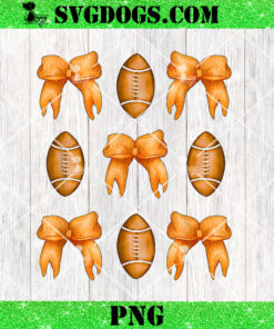 Coquette Bow American Football PNG, Coquette Halloween Football PNG