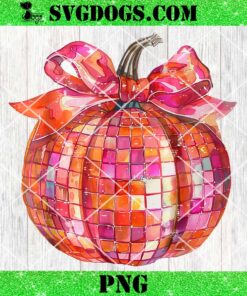 Coquette Pumpkin Patch Disco Ball PNG, Pumpkin Bow Aesthetic Girl PNG