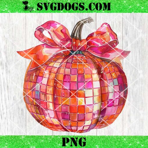 Coquette Pumpkin Patch Disco Ball PNG, Pumpkin Bow Aesthetic Girl PNG