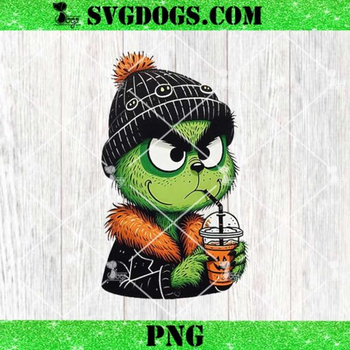 Cute Grinch İce Coffee PNG, Cute Grinch PNG, Feral Grinch Coffee PNG