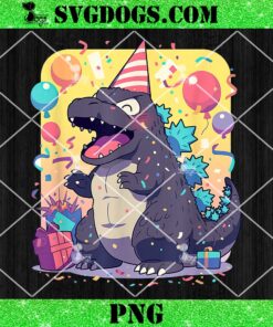 Cute Happy Birthday Japanese Kaiju Monster Epic Party PNG, Godzilla Birthday PNG