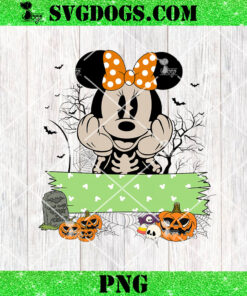 Disney Minnie Halloween Skeleton PNG, Trick Or Treat PNG, Disney Pumpkins PNG