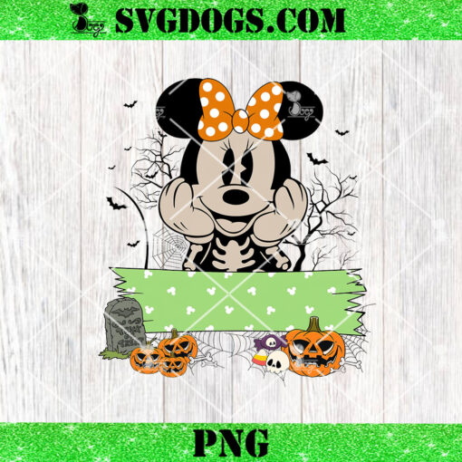 Disney Minnie Halloween Skeleton PNG, Trick Or Treat PNG, Disney Pumpkins PNG