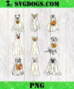 Dogs Ghost PNG, Cute Dogs Dressed As Ghost PNG, Funny Halloween Dog PNG