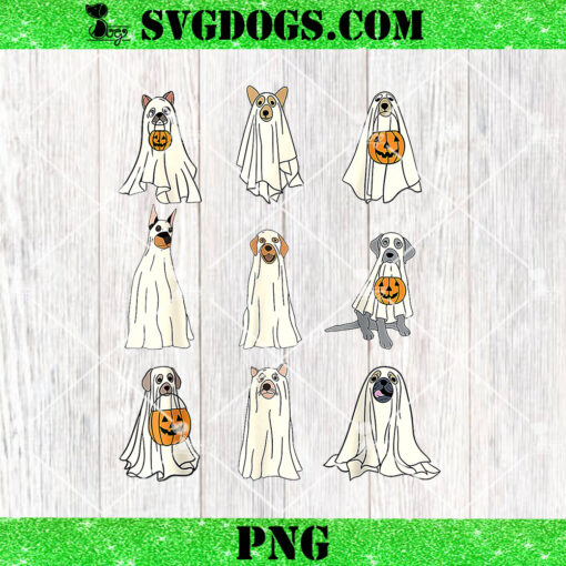 Dogs Ghost PNG, Cute Dogs Dressed As Ghost PNG, Funny Halloween Dog PNG