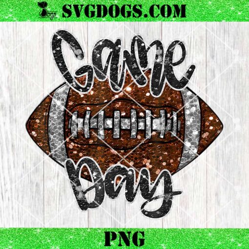 Faux Sequin Game Day Football Bling PNG, Bling Football Lover Fall Autumn PNG