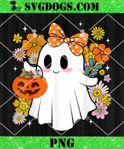 Floral Ghost PNG, Trick Or Treat PNG, Cute Flower Ghost PNG