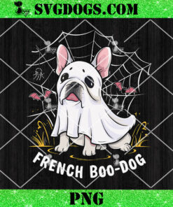 French Boo Dog PNG, Funny French Bulldog Halloween PNG