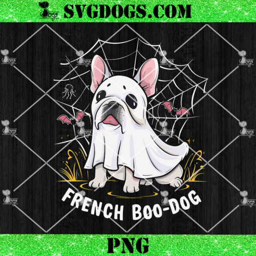 French Boo Dog PNG, Funny French Bulldog Halloween PNG