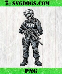 Fun Halloween Tactical Zombie Creepy Police Officer Costume PNG, Zombie Police PNG