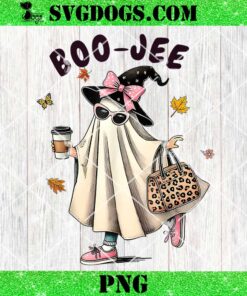 Funny Boo Jee Ghost Halloween PNG, Leopard Ghost Boo-Jee Coffee PNG, Little Pink Ghost PNG