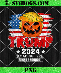 Funny Trumpkin US Flag Loading PNG, Make Halloween Great Again PNG