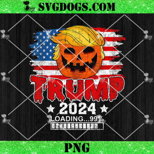 Funny Trumpkin US Flag Loading PNG, Make Halloween Great Again PNG