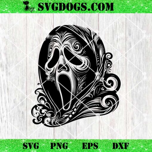 Ghost Face Halloween Mandala SVG, Scream Halloween SVG PNG EPS DXF