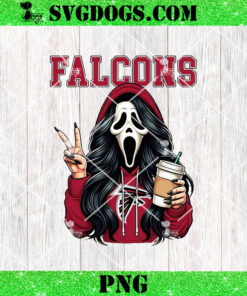 Ghostface Atlanta Falcons PNG, Scream Horror Coffee NFL PNG