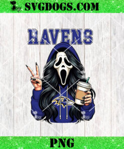 Ghostface Baltimore Ravens PNG, Horror Coffee Ravens NFL PNG