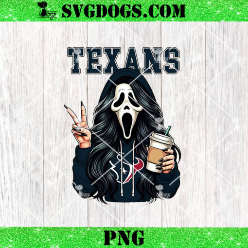 Ghostface Houston Texans PNG, Scream Horror Coffee Texans NFL PNG