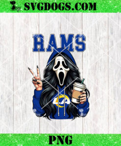 Ghostface Los Angeles Rams PNG, Horror Coffee NFL PNG