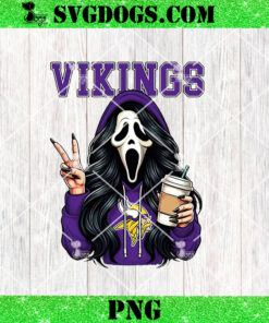 Ghostface Minnesota Vikings PNG, Scream Horror Coffee NFL PNG