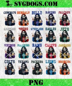 Ghostface NFL Team PNG Bundle, Bundle Horror Characters Halloween Sport PNG