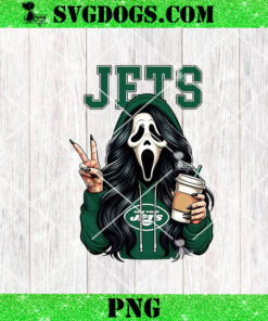 Ghostface New York Jets PNG, Scream Horror Coffee Jets NFL PNG