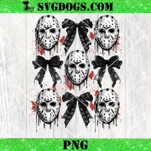 Halloween Costume Coquette Bow Spooky Skull PNG, Jason Voorhees Halloween Coquette PNG